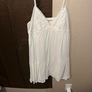 Elegant White Lace Trim dress